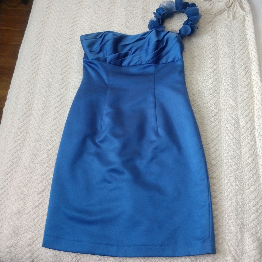 Alfred Angelo blue bridesmaid dress